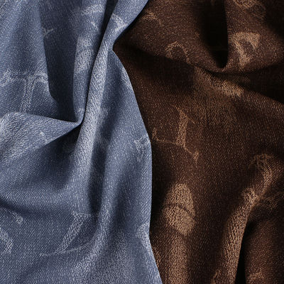 Cuero PU de denim lavado Eco-friendly Refractado Cuero falso ligero