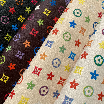 Material de cuero falso sintético de PVC antiincrustante Pentágono Impreso