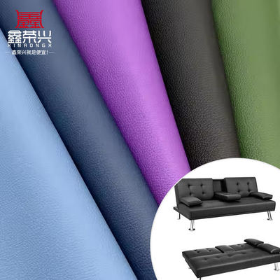 D90 Tejido de cuero falso en relieve de lichi de 150 cm de ancho PVC Cuero sintético artificial para el sofá bolso silla de coche Muebles de esterilla de pie