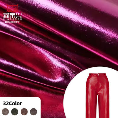 Película metálica PU R61 Cereales de ovejas Cuero sintético Ropa de bolsillo Caja de zapatos Bolso de notas Tejido de cuero falso