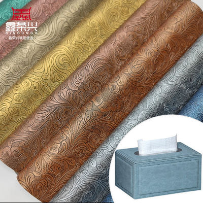 Pvc flor de patrón de cuero sintético artificial cartera caja de zapatos Ntoebook Tejido de cuero falso