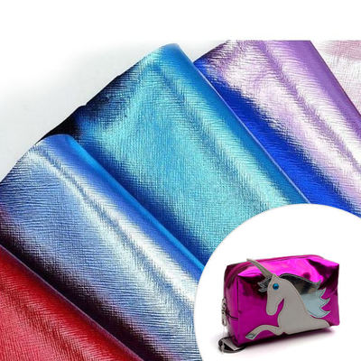 Patrón cruzado de película metálica de PVC, cuero sintético artificial, bolso, cartera, funda, zapatos, cuaderno, tela de cuero sintético