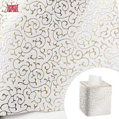 Cuero sintético artificial estilo relieve dorado de PVC al por mayor para tela de bolso, embalaje, caja, zapatos, cuaderno