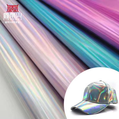 Rainbow Pu Película láser holográfica Espejo de cuero sintético de cuero artificial de falsificación zapatos de vanidad Bolso de mano Tejido de cuero