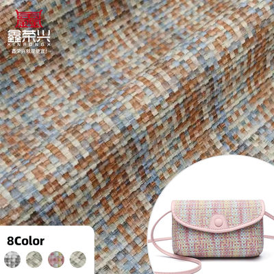 0.8mm espesor 137cm anchura PVC cuero tela de cuero falso con estera de hierba Impresión en 5 colores