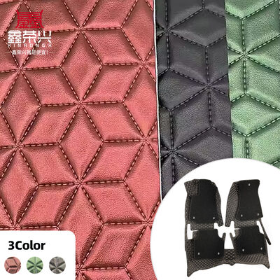 Cuero sintético perlado acolchado con bordado de diamante de PVC y espuma perforada con aguja para tapicería de asientos de coche y sofá