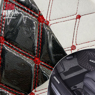 Sillón de pie de carro de cuero de PVC con colchoneta de cuero de PVC de 4,6 mm de espesor con relleno de espuma ajustado estirante asientos de automóvil bordados en relieve sofás para bolsas