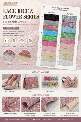 XR Glitter Cuero sintético    Patrón de arroz y patrón floral