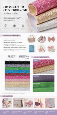 COARSE GLITTER CRUSHED DIAMOND Synthetic Leather
