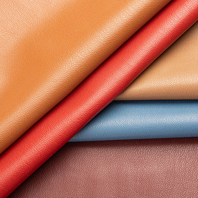 Cuero de poliuretano de prenda lisa de punto de cuatro lados de cuero falso elástico