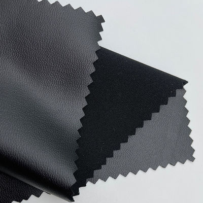Cuero de poliuretano de prenda lisa de punto de cuatro lados de cuero falso elástico