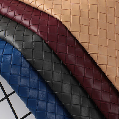 Bolso de mano de tejido en relieve suave y duradero de tejido de cuero falso de PVC