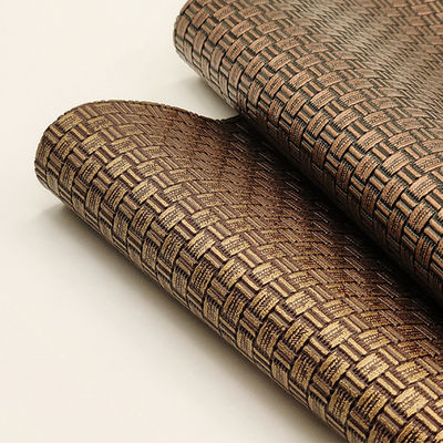 Bolsa de embalaje Proyectos de cuero falso PVC de punto Tejido de latón antiguo