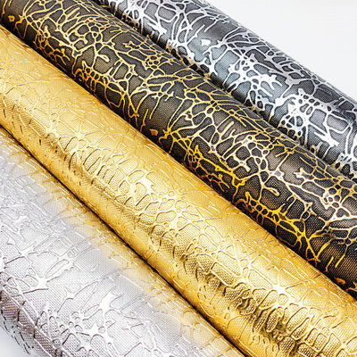 Envasado en caja de cuero de la serie dorada de cuero de PVC en relieve no tejido