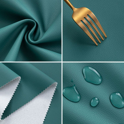 Tejido de tapicería de cuero falso de PVC Lichi Sofá de PVC Cuero resistente a los arañazos