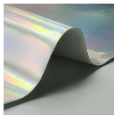 Espejo láser Cuero de PU y cuero falso Gradiente resistente al agua Plata reflectante