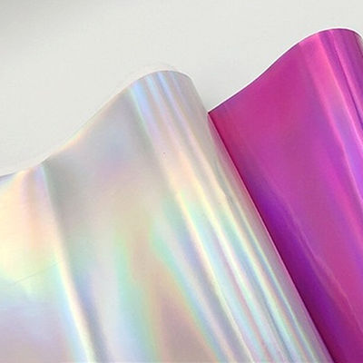 Espejo láser Cuero de PU y cuero falso Gradiente resistente al agua Plata reflectante