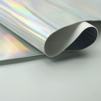 Espejo láser Cuero de PU y cuero falso Gradiente resistente al agua Plata reflectante