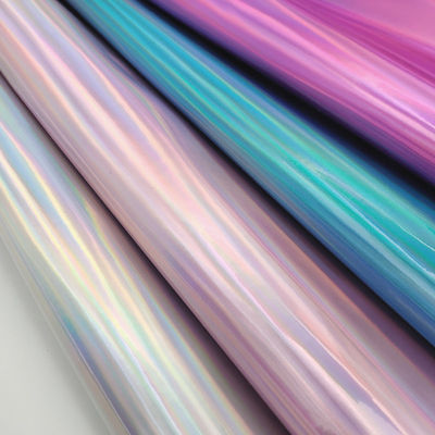 Espejo láser Cuero de PU y cuero falso Gradiente resistente al agua Plata reflectante