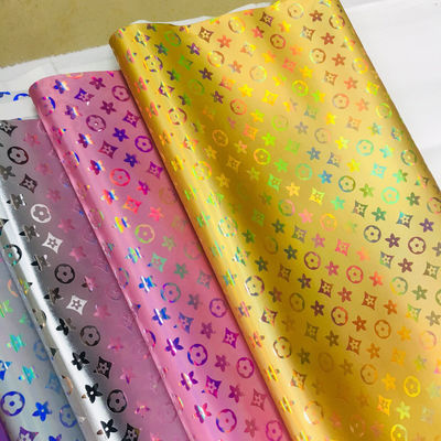 Bolso de mano con grabado láser de cuero de PU colorido de la flor del Pentágono de cuero artificial de PU