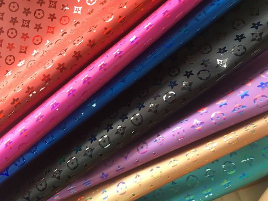 Bolso de mano con grabado láser de cuero de PU colorido de la flor del Pentágono de cuero artificial de PU