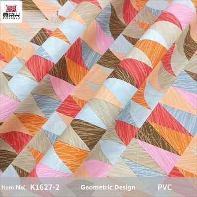 0.8mm Diseño Geométrico Colorido Cuero de PVC Para Bolso de Mano Caja de Embalaje Capa de teléfono Uso de Decoración