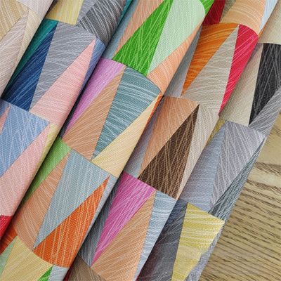 0.8mm Diseño Geométrico Colorido Cuero de PVC Para Bolso de Mano Caja de Embalaje Capa de teléfono Uso de Decoración