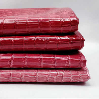 Caja de embalaje de cuero de cocodrilo de PVC brillante Cuero en relieve de cocodrilo