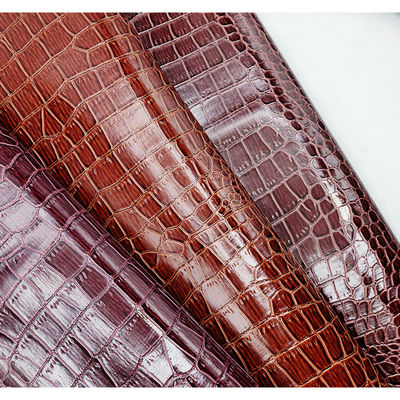 Caja de embalaje de cuero de cocodrilo de PVC brillante Cuero en relieve de cocodrilo
