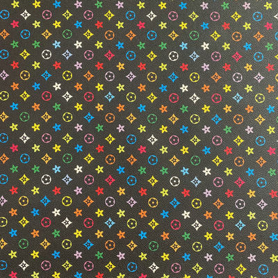 Material de cuero falso sintético de PVC antiincrustante Pentágono Impreso