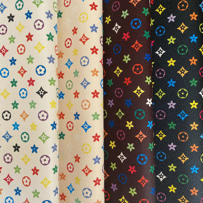 Material de cuero falso sintético de PVC antiincrustante Pentágono Impreso