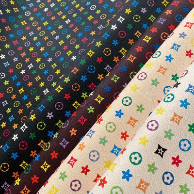 Material de cuero falso sintético de PVC antiincrustante Pentágono Impreso