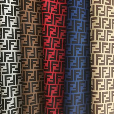 Imprimido de doble letra F PVC Bolsas de cuero falso Bolso de bolsillo de la cartera de teléfono caja de paquete de regalo caja de tela de cuero