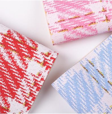 0.7mm Cuero de PVC sintético para bolsas Rejillo de hilo de oro impreso