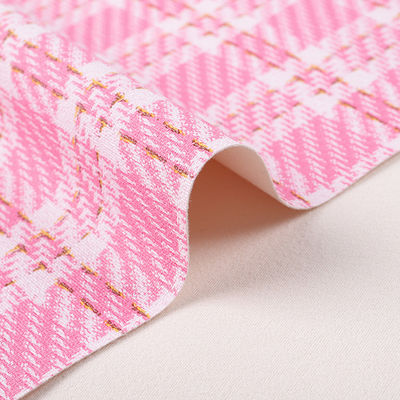 0.7mm Cuero de PVC sintético para bolsas Rejillo de hilo de oro impreso