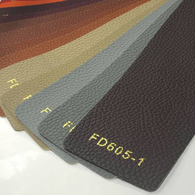 Sofá Litchi de cuero de microfibra Eco amigable Tapicería Tejido de cuero