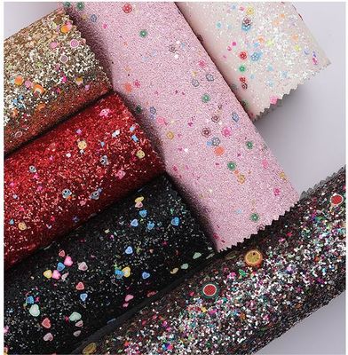 Imprimido Glitter suave de cuero PU Sequins glamorosos Dulces brillantes de 1,2 mm de espesor