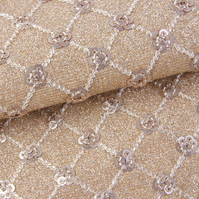 Sequin Brillante Flor Brillante Cuero PU Eco amigable 100% Cuero de poliuretano