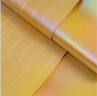 Bolsa de cuero artificial de PVC con colorido gradiente de cocodrilo Material de tela de cuero