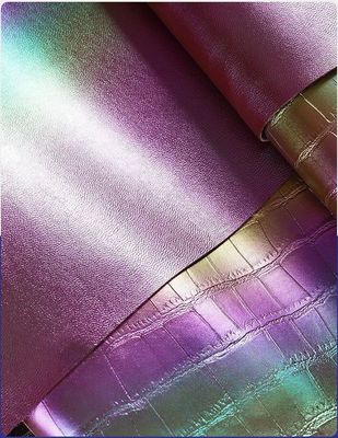 Bolsa de cuero artificial de PVC con colorido gradiente de cocodrilo Material de tela de cuero