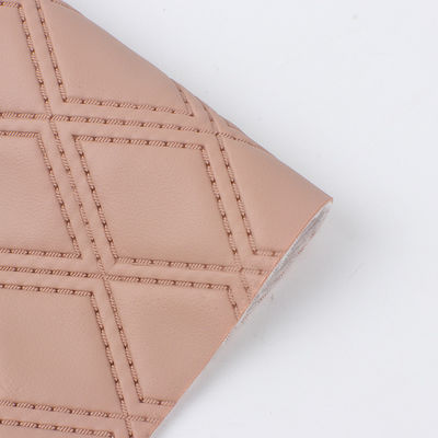 Cuero artificial de tejido de diamante con costuras suaves bordadas decorativas de PVC falso