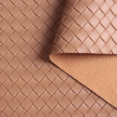 Bolso de mano de tejido en relieve suave y duradero de tejido de cuero falso de PVC