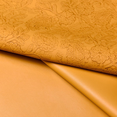 3D Retro Floral Cuero de PVC en relieve para bolso de mano Embalaje Caja Tejido decorativo Placemat Cuero falso