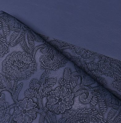 3D Retro Floral Cuero de PVC en relieve para bolso de mano Embalaje Caja Tejido decorativo Placemat Cuero falso