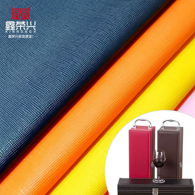 Cuero sintético artificial de grano cruzado de PVC para cartera, embalaje, funda, zapatos, cuaderno, tela de cuero