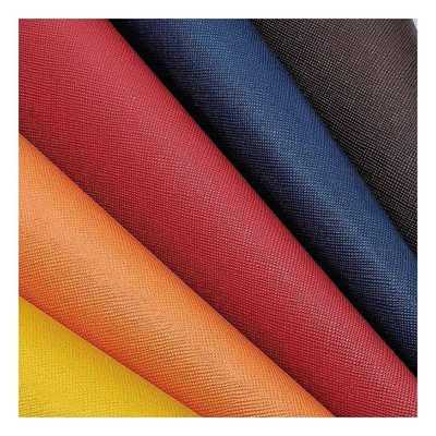 Cuero sintético artificial de grano cruzado de PVC para cartera, embalaje, funda, zapatos, cuaderno, tela de cuero