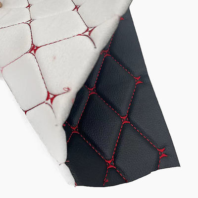 Cuero sintético acolchado con bordado de PVC personalizado, espuma de poliuretano de 6,0 mm para tapicería de asientos de coche, sofá, tela de cuero sintético