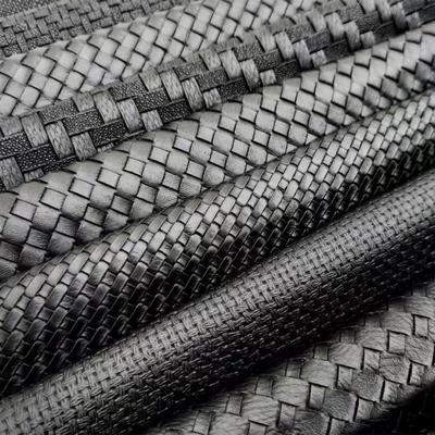 Cuero sintético estampado con patrón tejido de PVC, materiales de cuero artificial para zapatos, bolsos, muebles, manualidades, sofás y exteriores