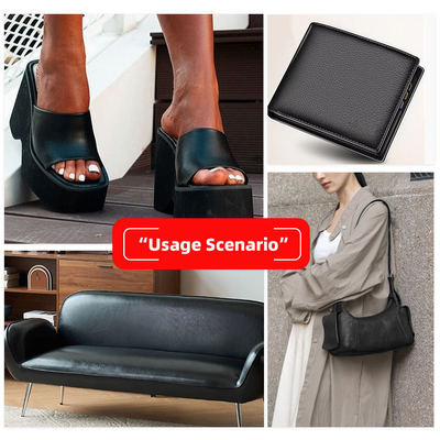 Cuero sintético artificial de PVC con respaldo doble cepillado al por mayor, varios patrones en relieve para bolsos, sofás y materiales de cuero sintético