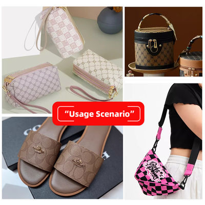 Tejido de cuero sintético de PVC estampado de 0,8 mm de grosor para bolsos y carteras